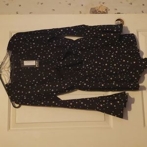 NWT Black w Grey stars romper